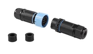 Steckverbinder mit Selbstverriegelung - IP68, ohne Schrauben, 3P, Leiterquers. 0.5–2.5mm², KabelØ 5-9mm/9–12mm, 450 V/24A, M20