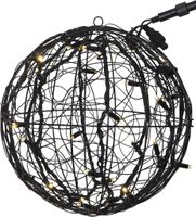 System LED Extra, Trassel-Kugel, 35x35cm - Schwarz, Warmweiss
