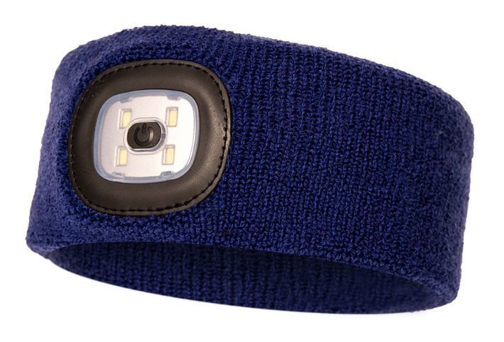 LED Stirnband blau, USB aufladbar - blau, 150lm, inkl. USB-Akku