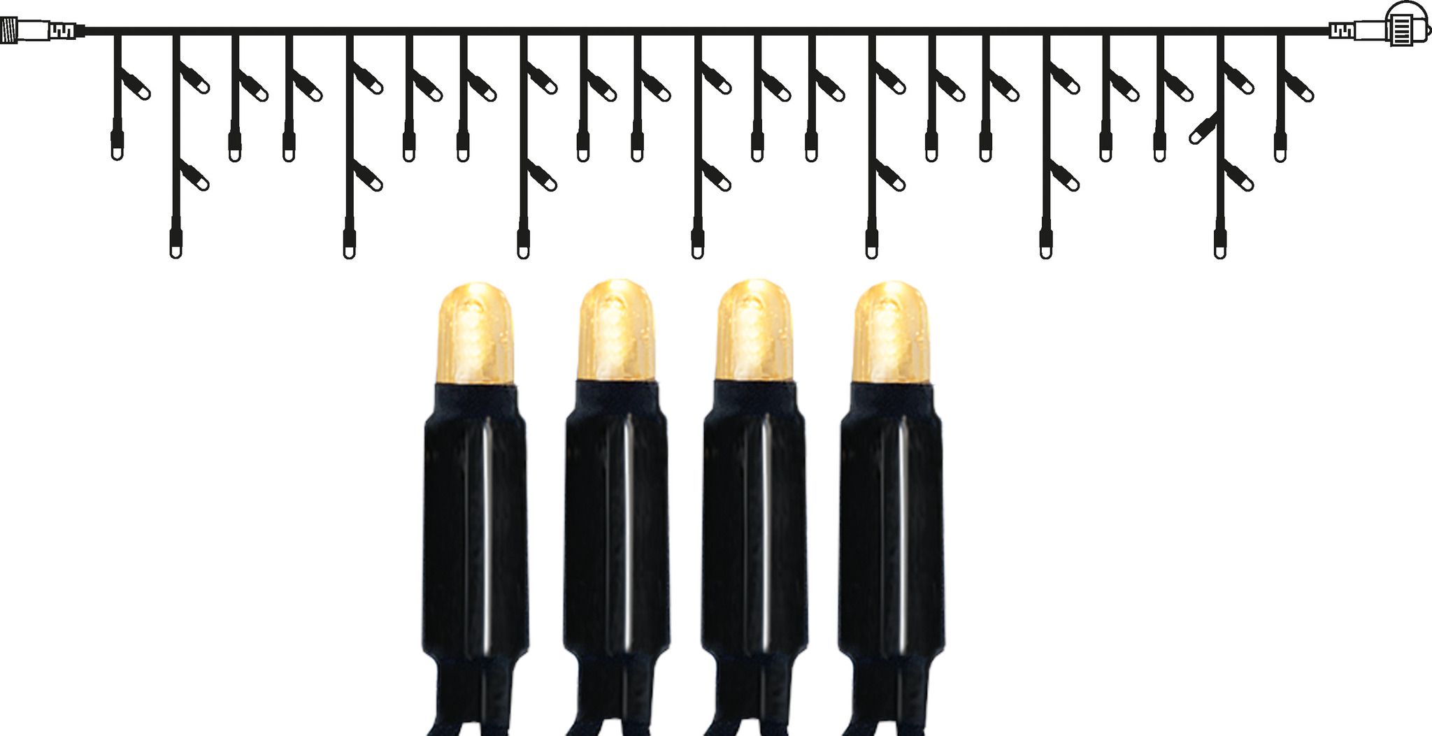 System 24 Extra, Icicle, 300x40cm - Schwarz, Warmweiss