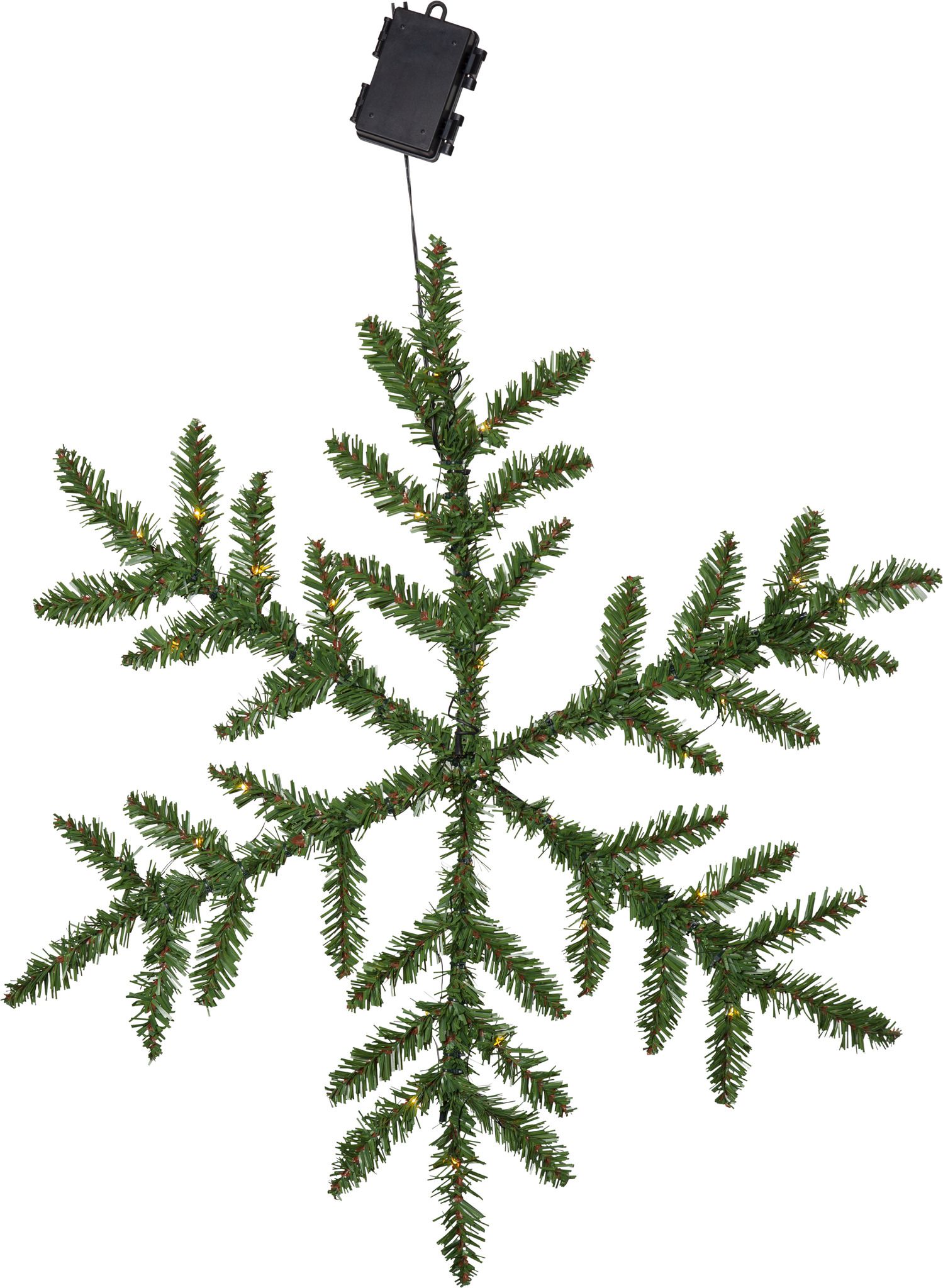 Künstliche Kranz Snowflake - grün, 42 LED's
