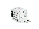 World USB Charger - Out: 2-Pol EU, UK, USA/Japan, AUS/China, 2xUSB-A 5.0V DC, max. 2.4A (shared), weiss