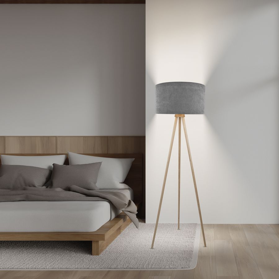 Stehleuchte  ARDITA  H: 152cm grau - IP20, E27, Grau