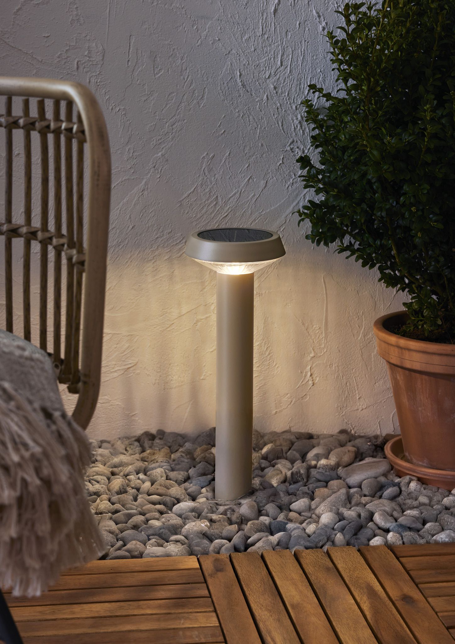 Solar Pollerleuchte Casa - Indoor, Outdoor, Warmweiss, Beige