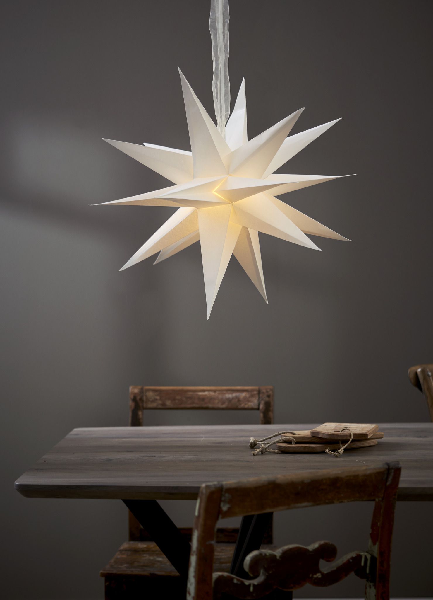 Papierstern December - IP20, Weiss