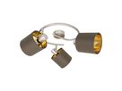 Deckenleuchte MARON G (3er Spot) - E14, max. 3x40W, IP20, nickel + braun + gold, nicht dimbar, exkl. Leuchtmittel, D=520mm, H=210mm