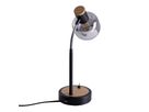 Tischleuchte FUMOSO - E14, max. 1x40W, IP20, schwarz + holz, nicht dimbar, exkl. Leuchtmittel, D=120mm, H=390mm