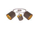 Deckenleuchte MARON G (3er Spot) - E14, max. 3x40W, IP20, nickel + braun + gold, nicht dimbar, exkl. Leuchtmittel, D=520mm, H=210mm