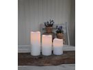 LED Pillar Kerze 3er Pack Paul - Outdoor, Weiss, 18cm Höhe, Timerfunktion