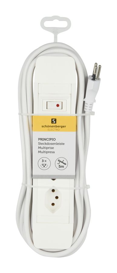 PRINCIPIO 3xH - 3xT13 horizontal, 5.0m Kabellänge, Schalter, weiss