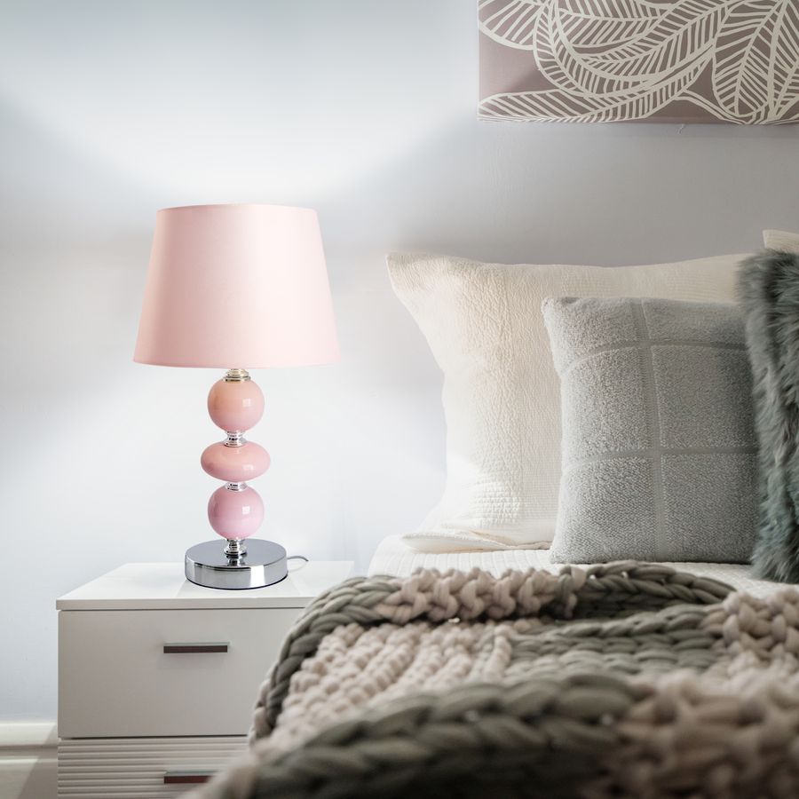 Keramik Tischleuchte Araga h: 36cm rosa - E14, 40W, IP20