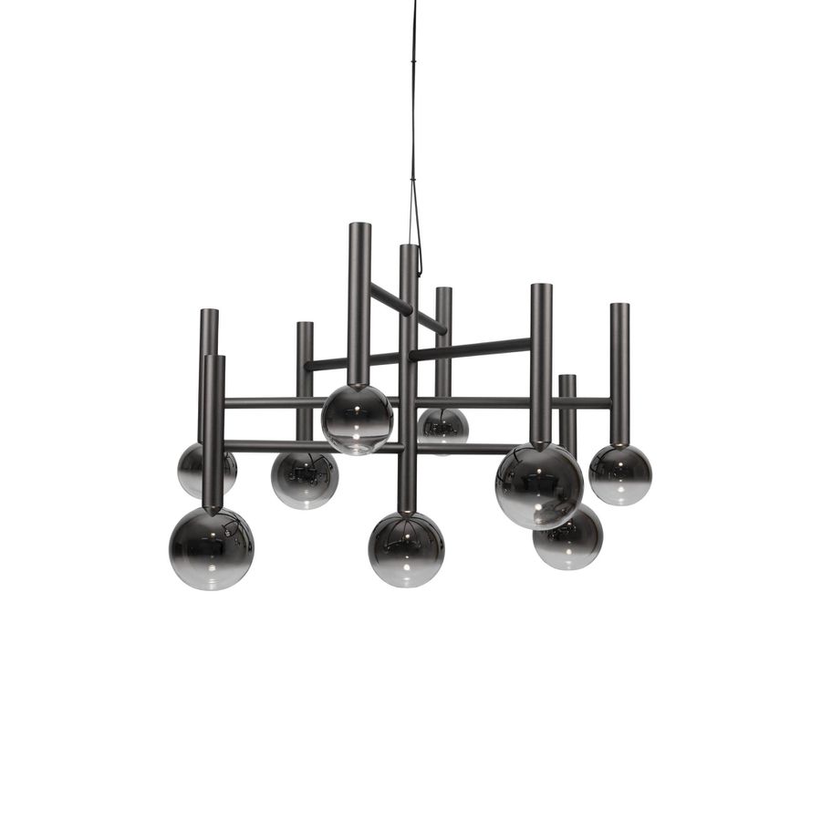 9er LED Pendelleuchte  SINGAPUR : 65cm schwarz - IP20, LED-Modul, Schwarz