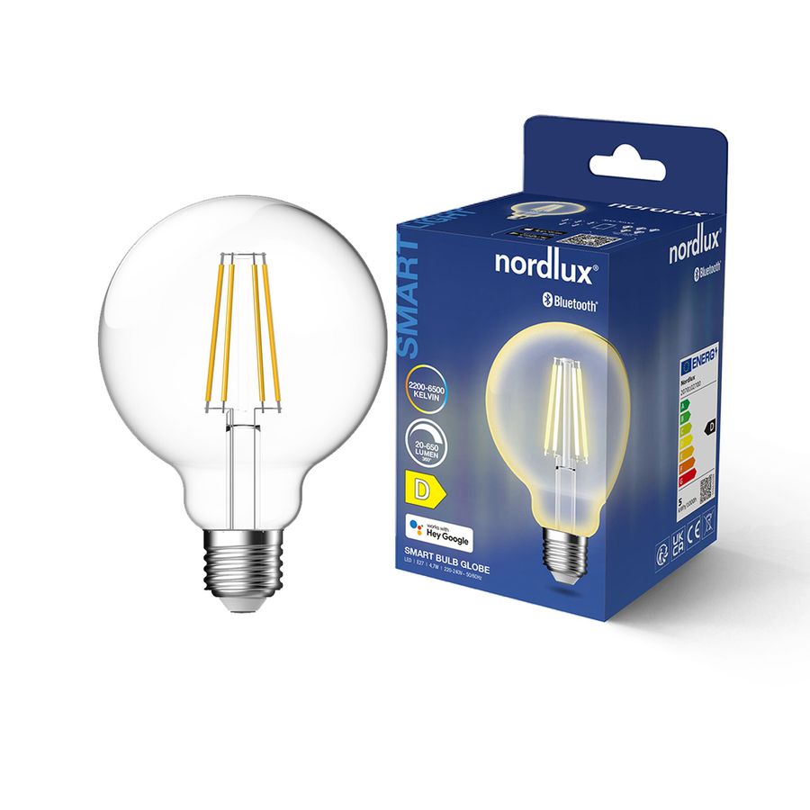 LED-Leuchtmittel Smart, E27, G95, 600lm, Kl - 4.7W ,2200-6500K, IP20