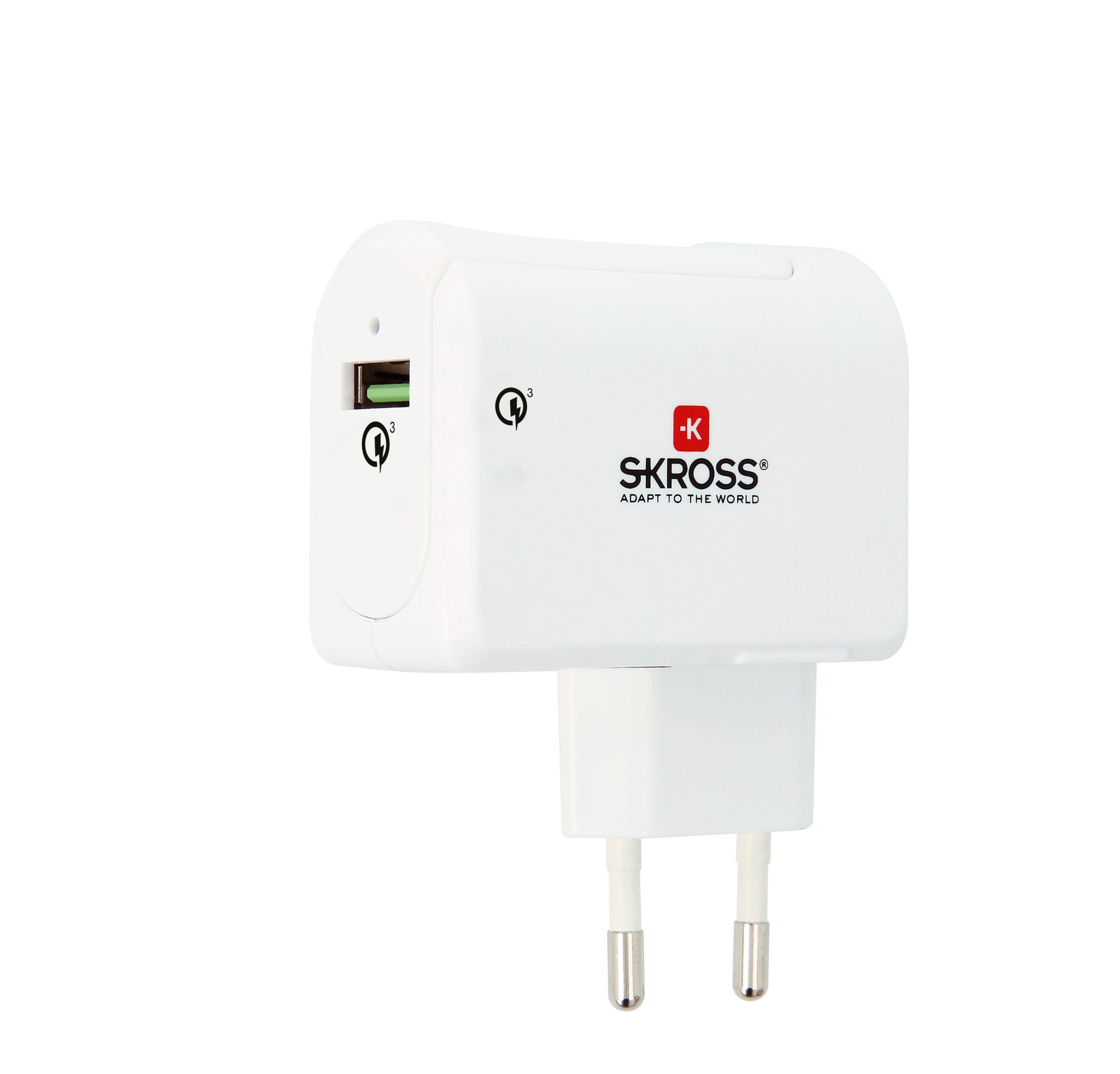 EU USB Charger - Quick Charge 3.0 - Out: 2-Pol EU, In: 1xUSB-A 3.0, 5.0-12.0V, Quick Charge, weiss