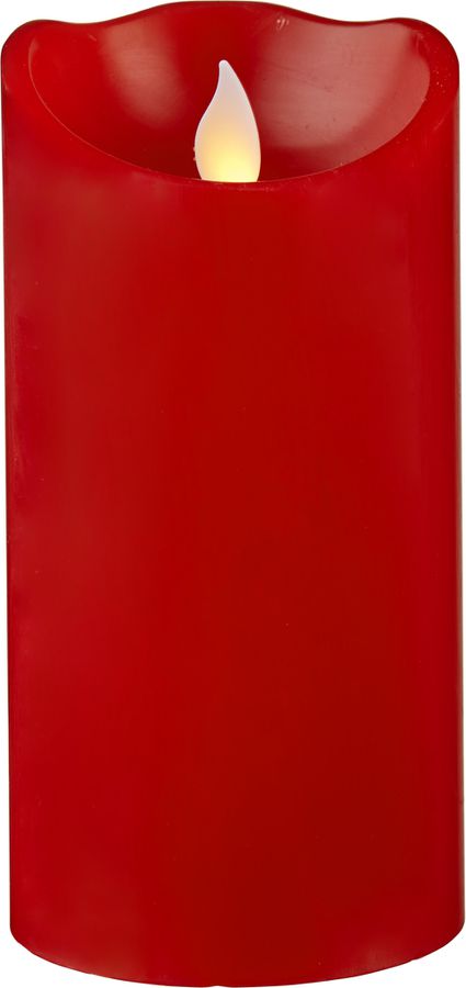 LED Pillar Kerze M-Twinkle - Indoor, Rot, 15cm Höhe, Timerfunktion
