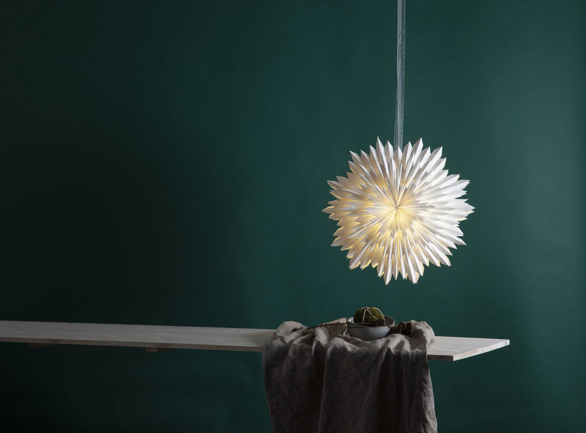 Papierstern Ice - IP20, Weiss