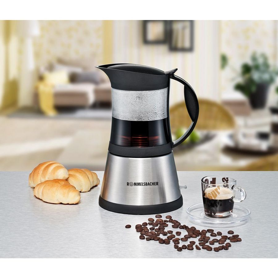 Espresso Kocher EKO 376/G - Espresso Kocher, Edelstahl/Glas, 365W