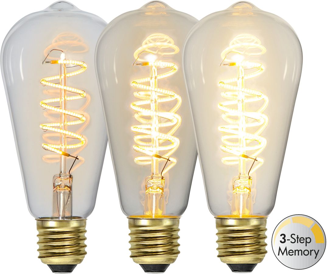 LED Leuchtmittel E27 ST64 Decoled Spiral Clear 3-step memory - E27, 270Lm, 2100K, 4W, 230V