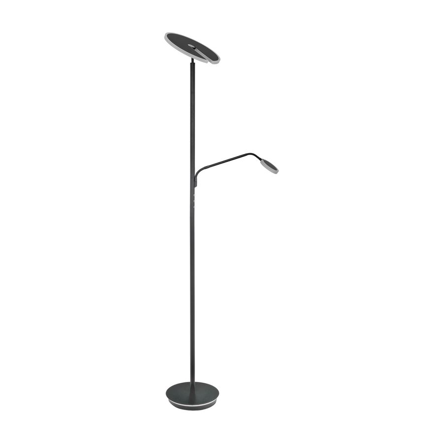 LED-CCT Stehleuchte  SAMIRO  inkl. Lesearm H: 180cm schwarz - IP20, LED-Modul, Schwarz