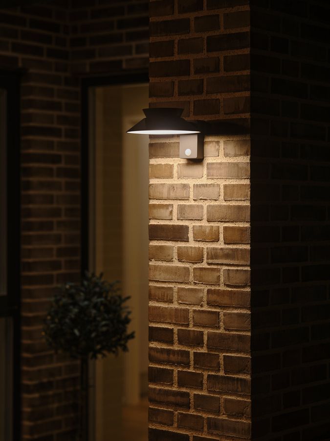 Solar-Wandleuchte Justina Antrazit - 5W, 3000K, 400lm, IP44