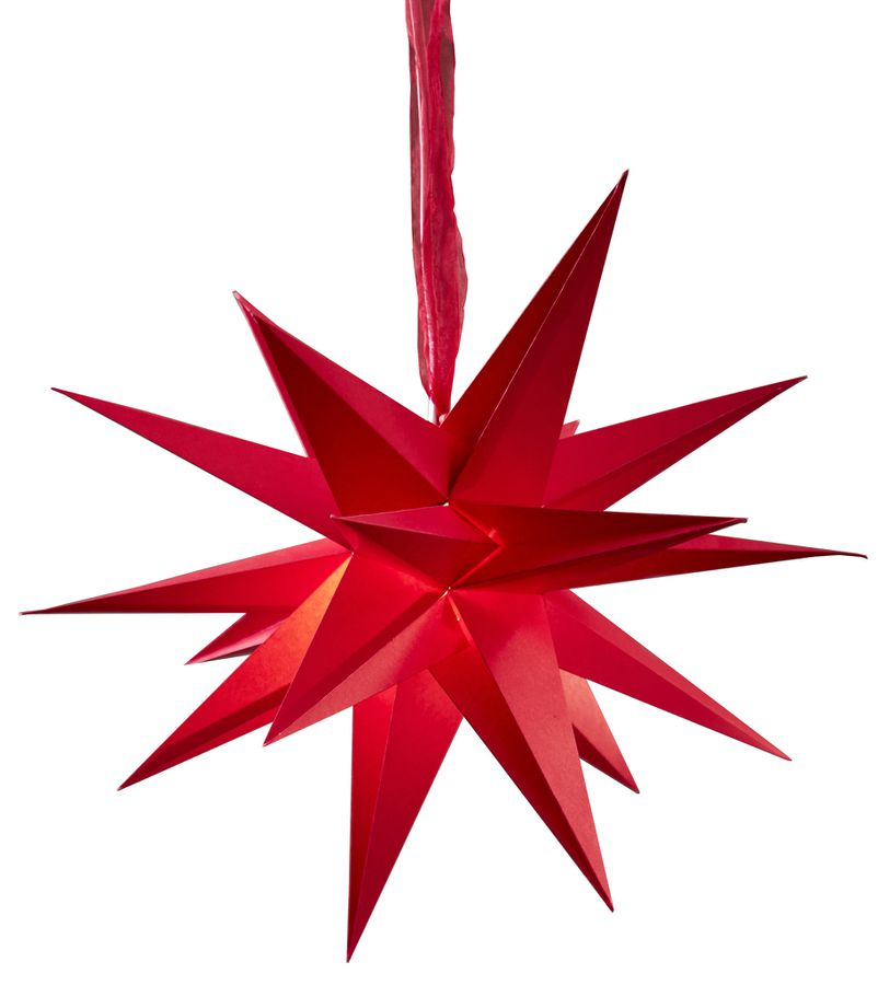 Papierstern December - IP20, Rot