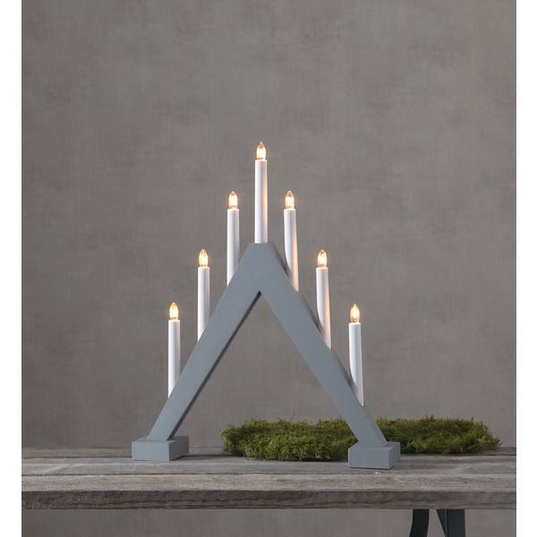 Kerzenleuchter Trill - IP20, Grau, Warmweiss