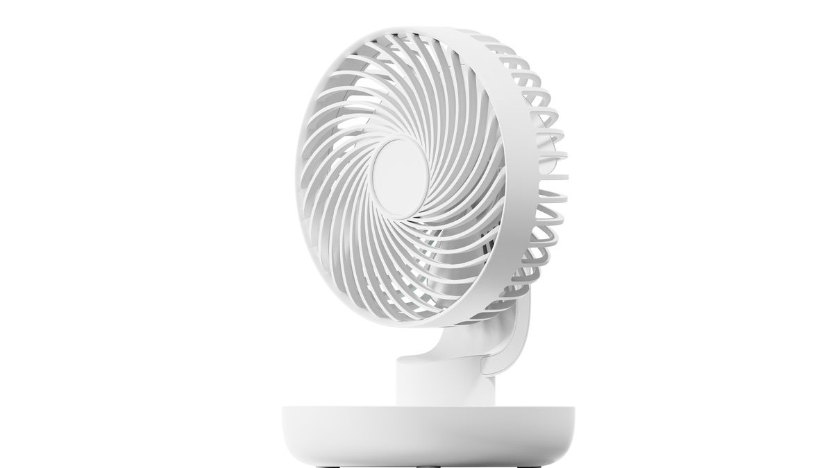 DINE Mini-Tischventilator AF209 weiss - 3600mAh, inkl. USB-C Kabel, wiederaufladbar, Oszillations-Funktion
