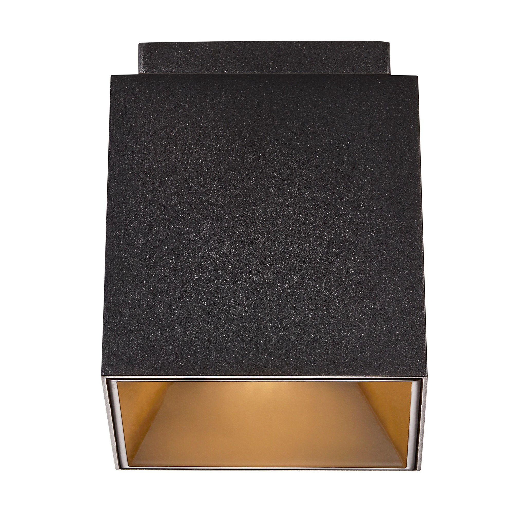 Anbauspot ETHAN - GU10 (exkl.), max. 1x10W (LED), IP20, schwarz-matt, dim. optional, L=105mm, B=105mm, H=120mm