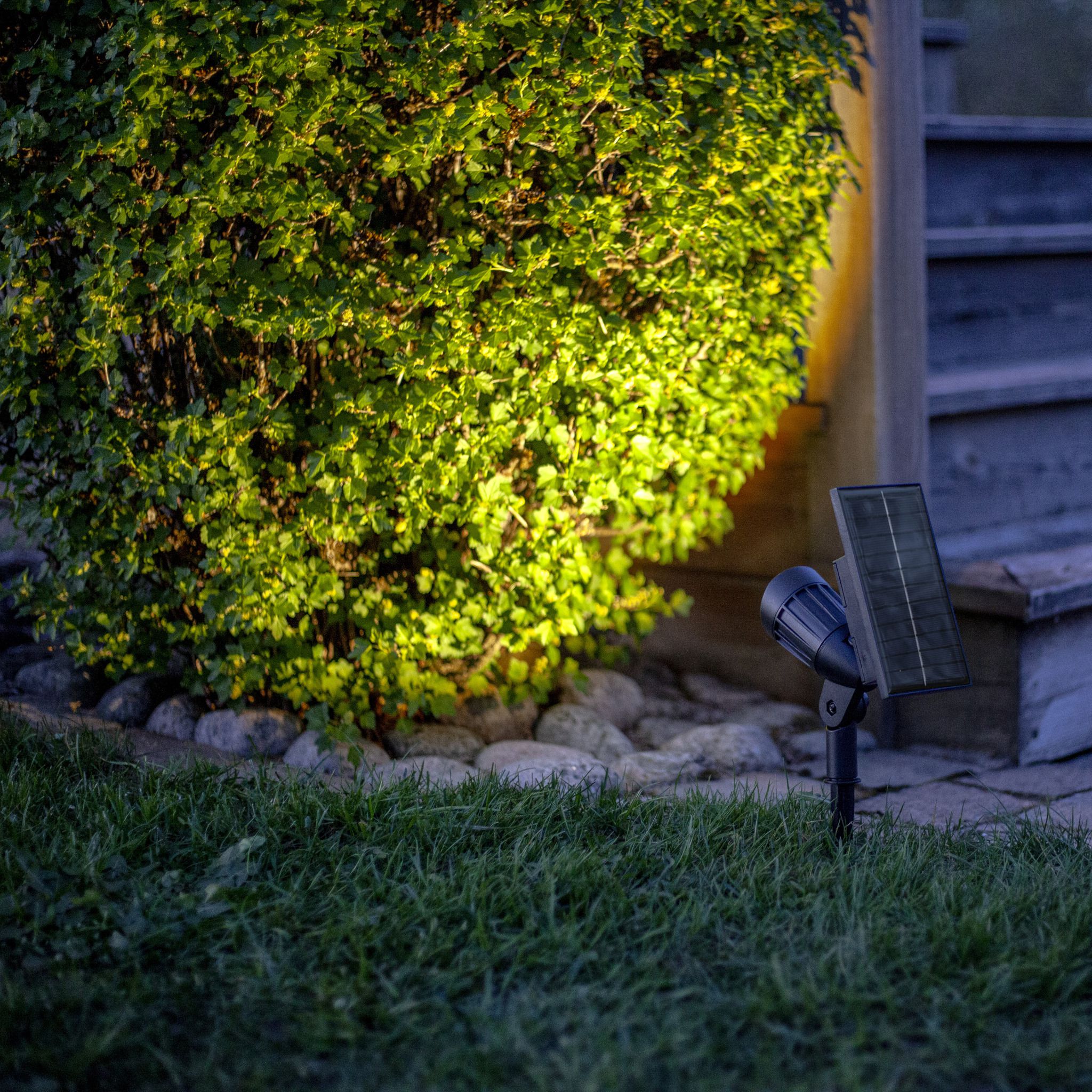 Solar Spotlight Powerspot - Indoor, Outdoor, RGBW, Schwarz