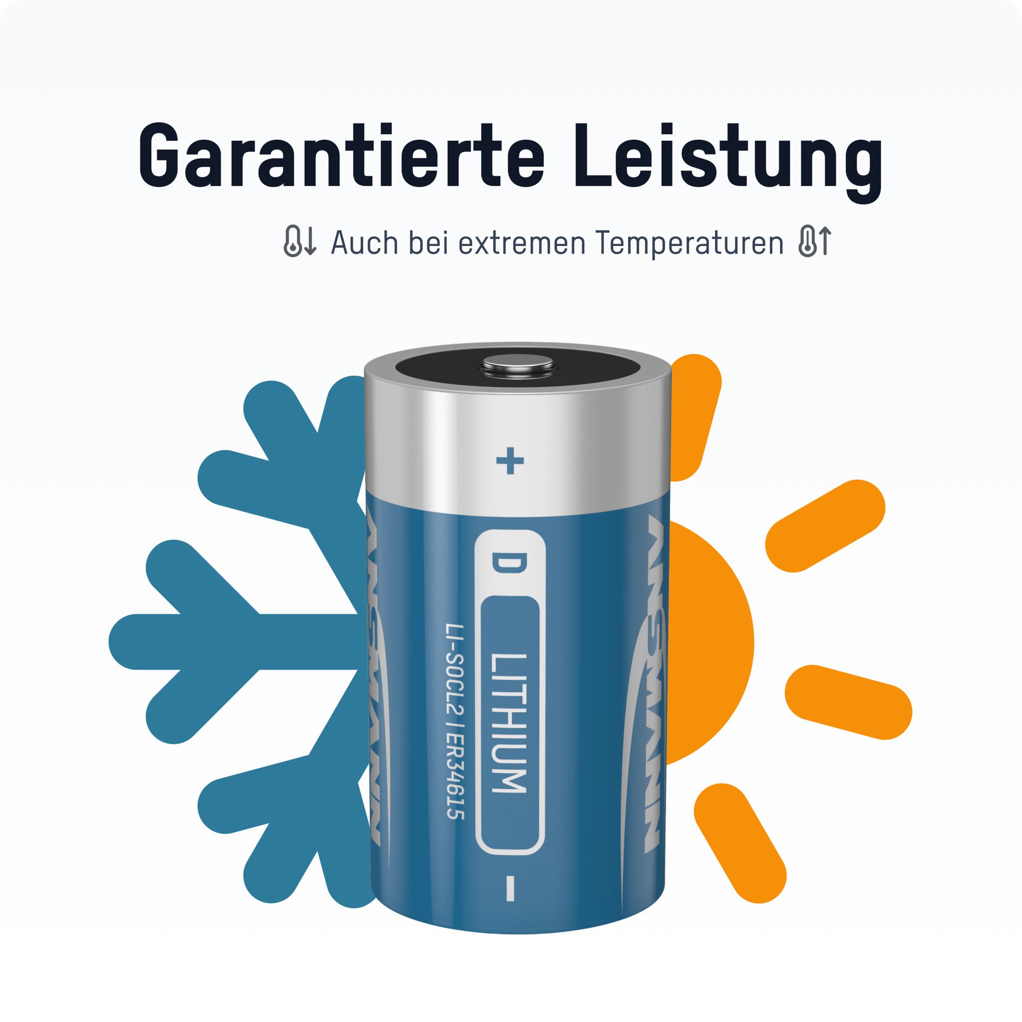 Lithium-Thionylchlorid Batterie ER34615 / D - 3.6V, 19000mAh
