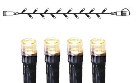 System Decor , Lichterkette, 1000cm - Schwarz, Warmweiss