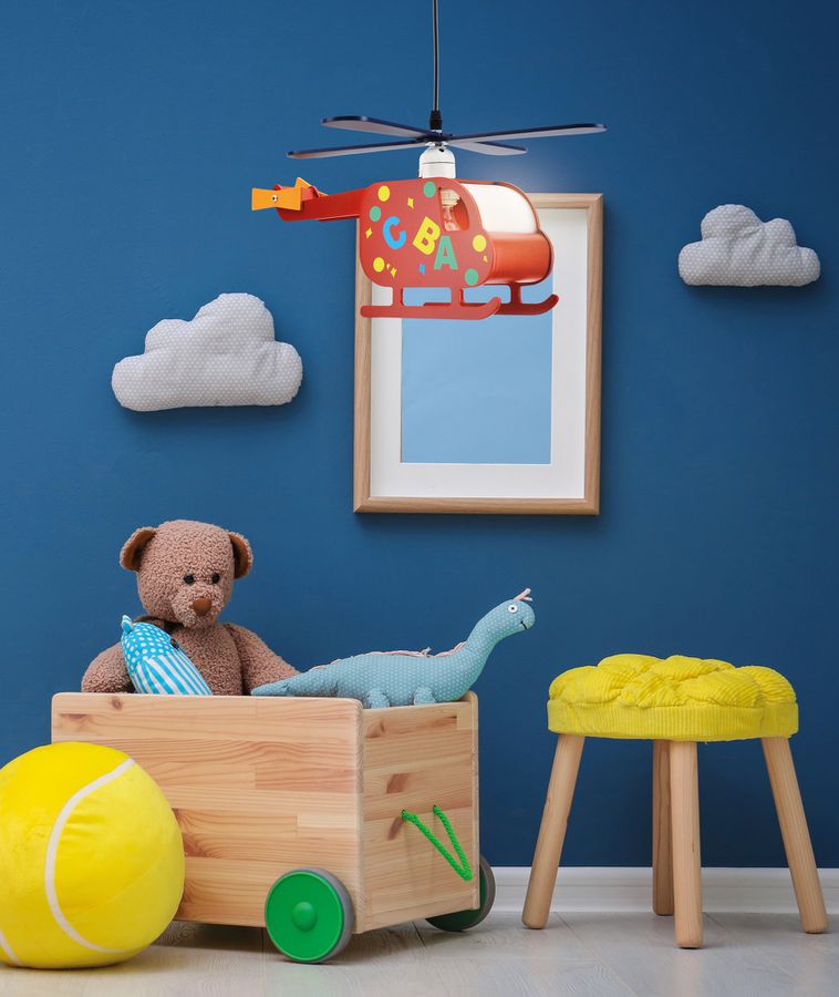 Kinderpendelleuchte Hubert Hubschrauber - IP20, E27, multicolor