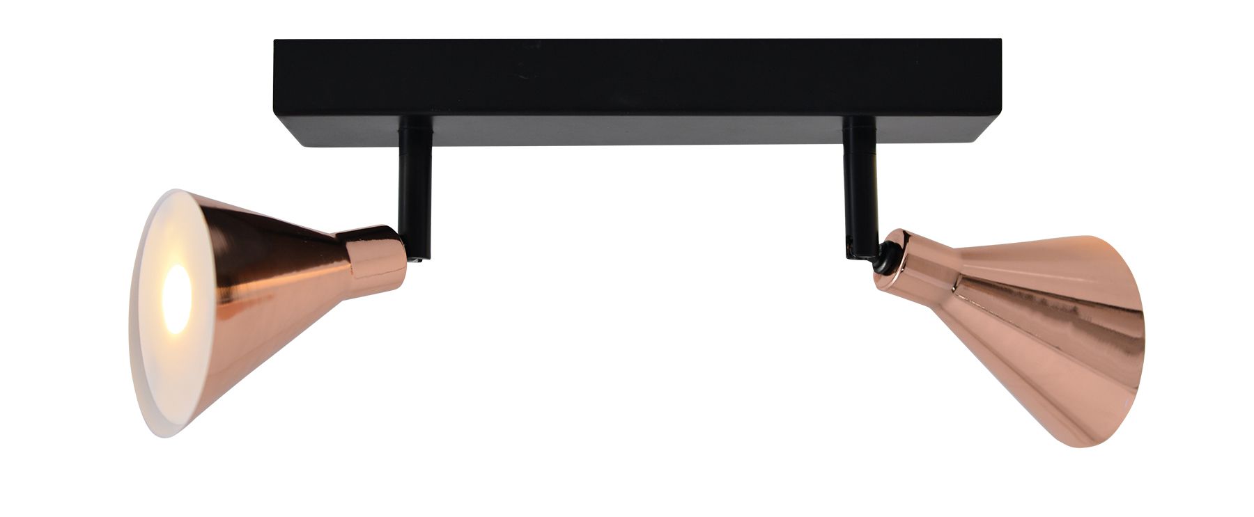 2er LED-Wand-u. Deckenspot Copper - LED fest verbaut, 3000K, warmweiss