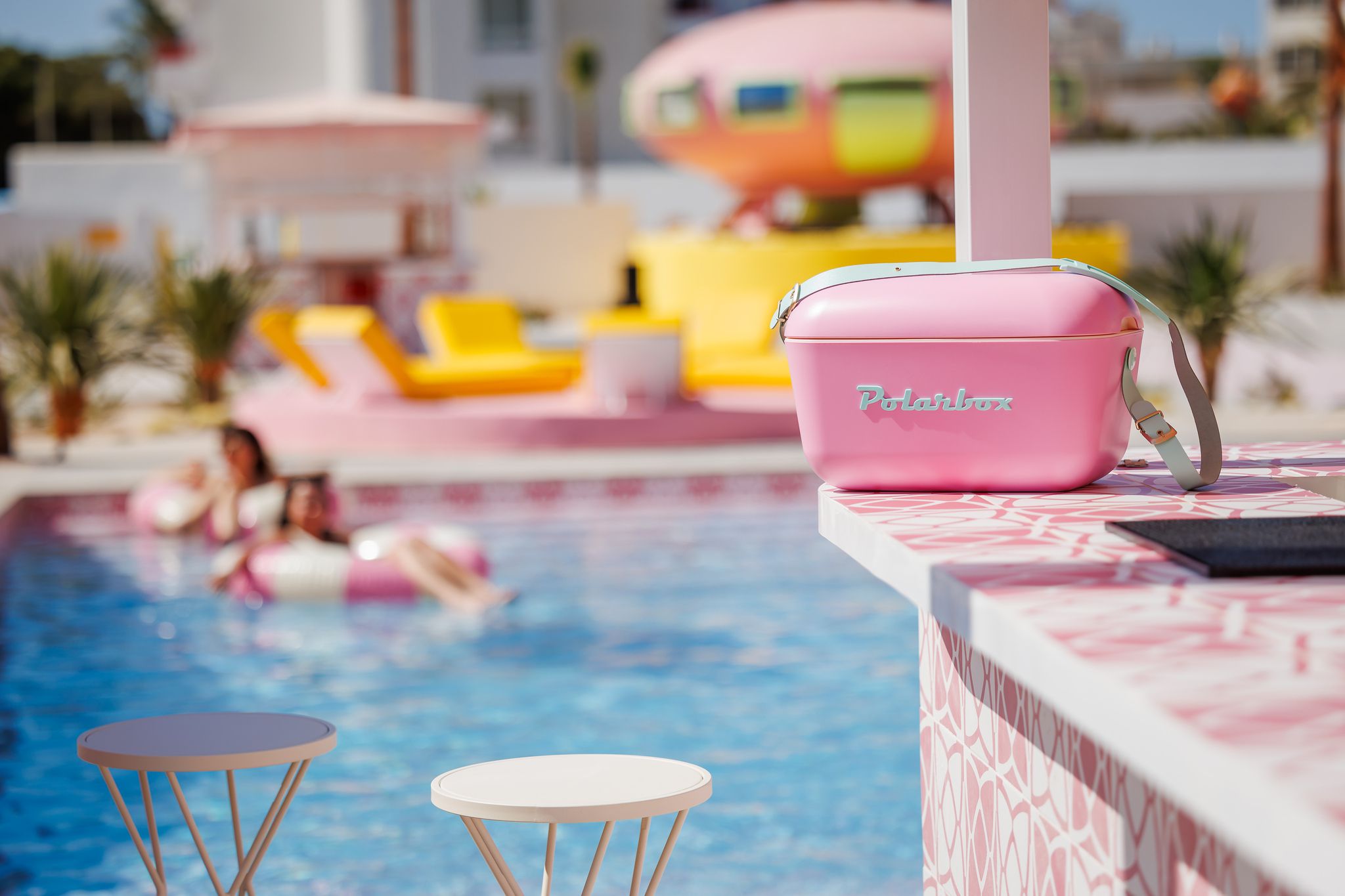 Polarbox Retro Cooler Bubblegum Pink - Cyan 20l - Kühlbox, 20l, Vintage Design