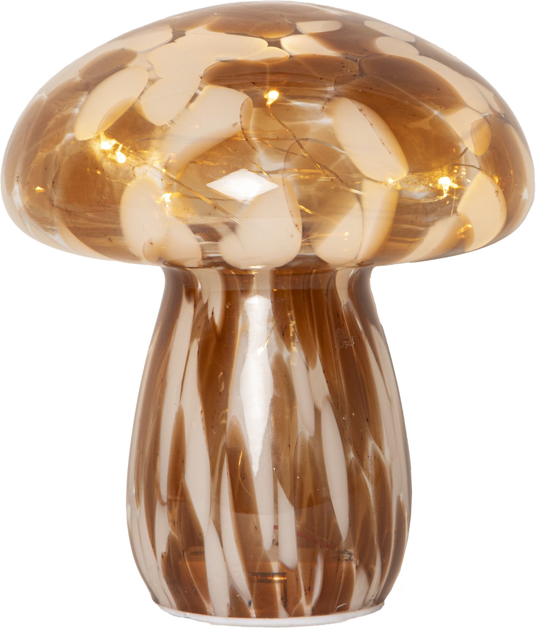 Glas Dekoration Funghi - IP20, Warmweiss, Braun
