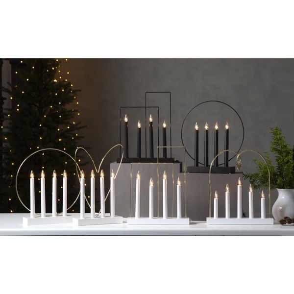 Kerzenständer Glossy Frame - IP20, Neutralweiss, 4 LED's