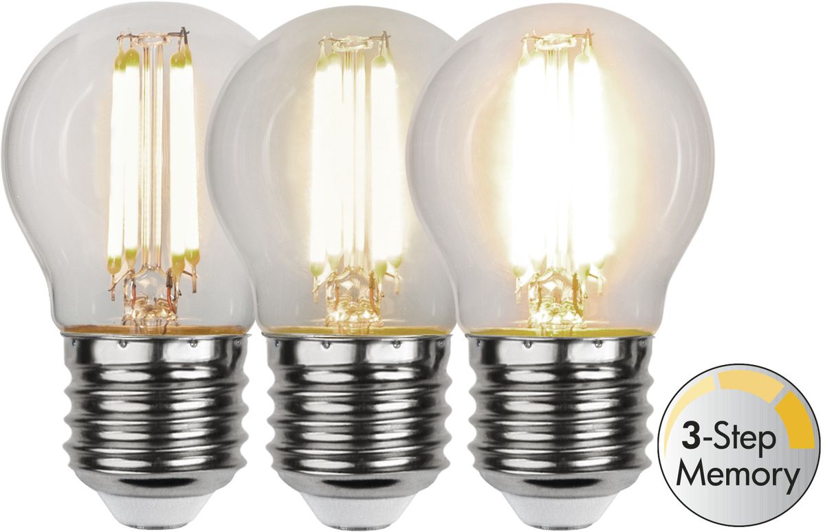 LED Leuchtmittel E27 G45 Clear 3-step memory - E27, 470lm, 3000K, 4.2W, 230V