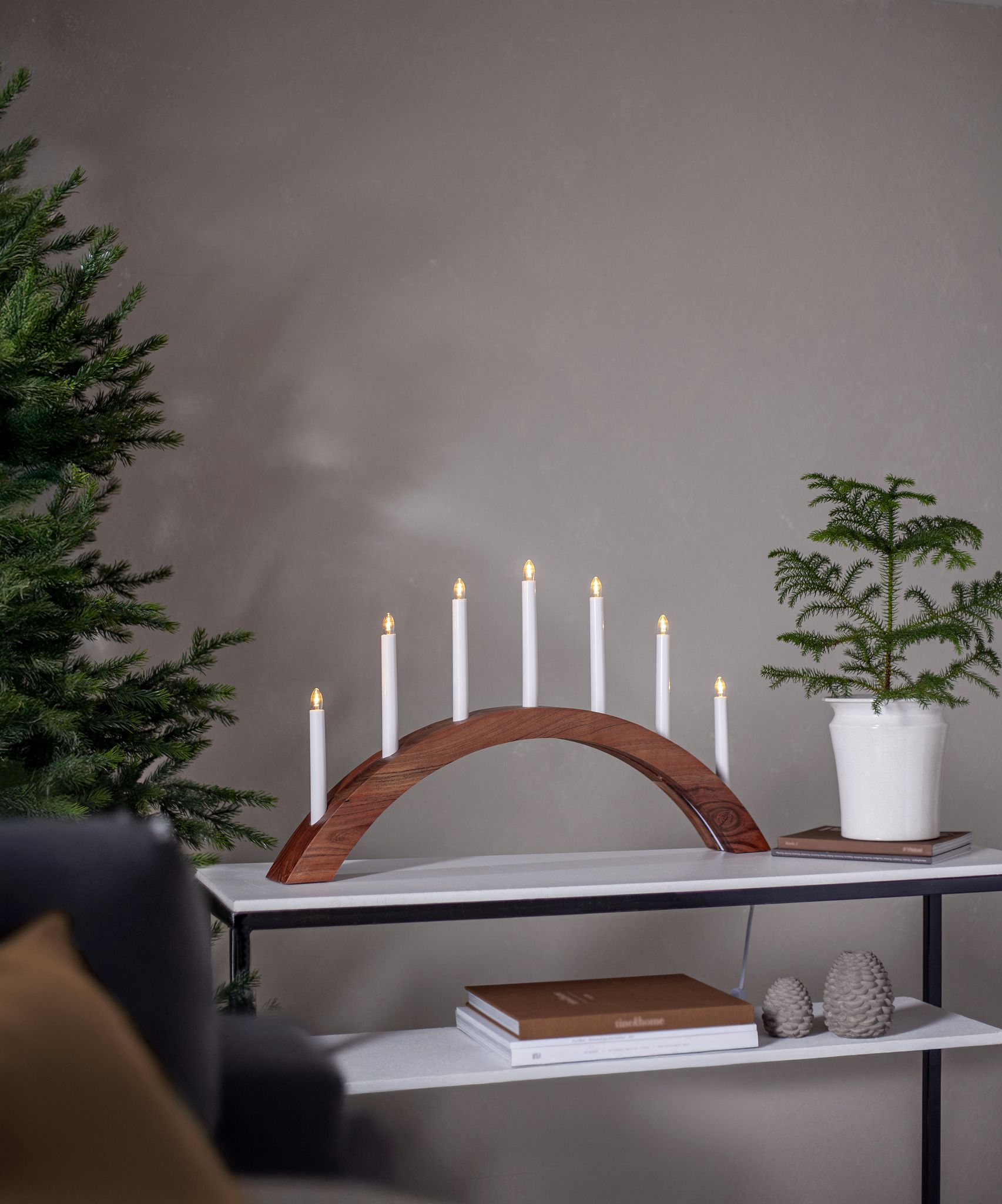 Kerzenleuchter Acca - Indoor, Braun, 40.00cm Höhe