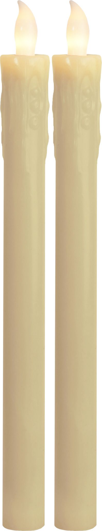 Candela di cena a LED 2-Set Press - Indoor, Champagne, 25cm Höhe, keine Timerfunktion