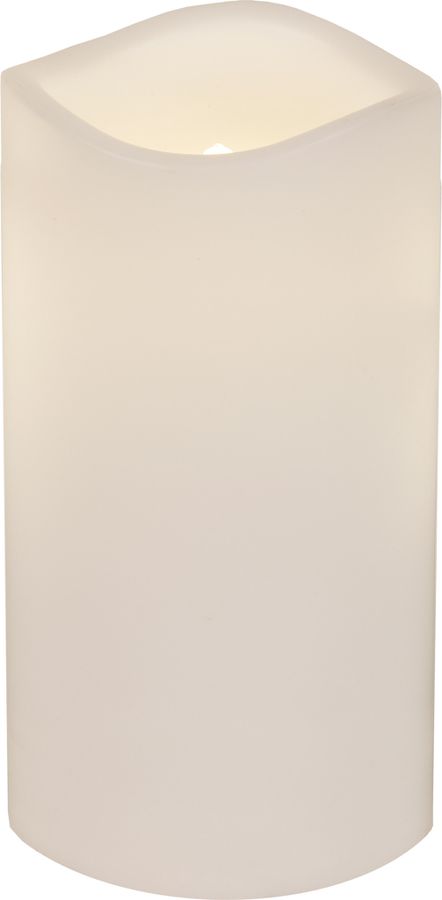 LED Pillar Kerze Paul - Outdoor, Weiss, 15cm Höhe, Timerfunktion