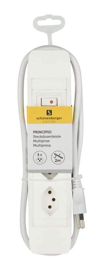 PRINCIPIO 3xH - 3xT13 horizontal, 2.0m Kabellänge, Schalter, weiss