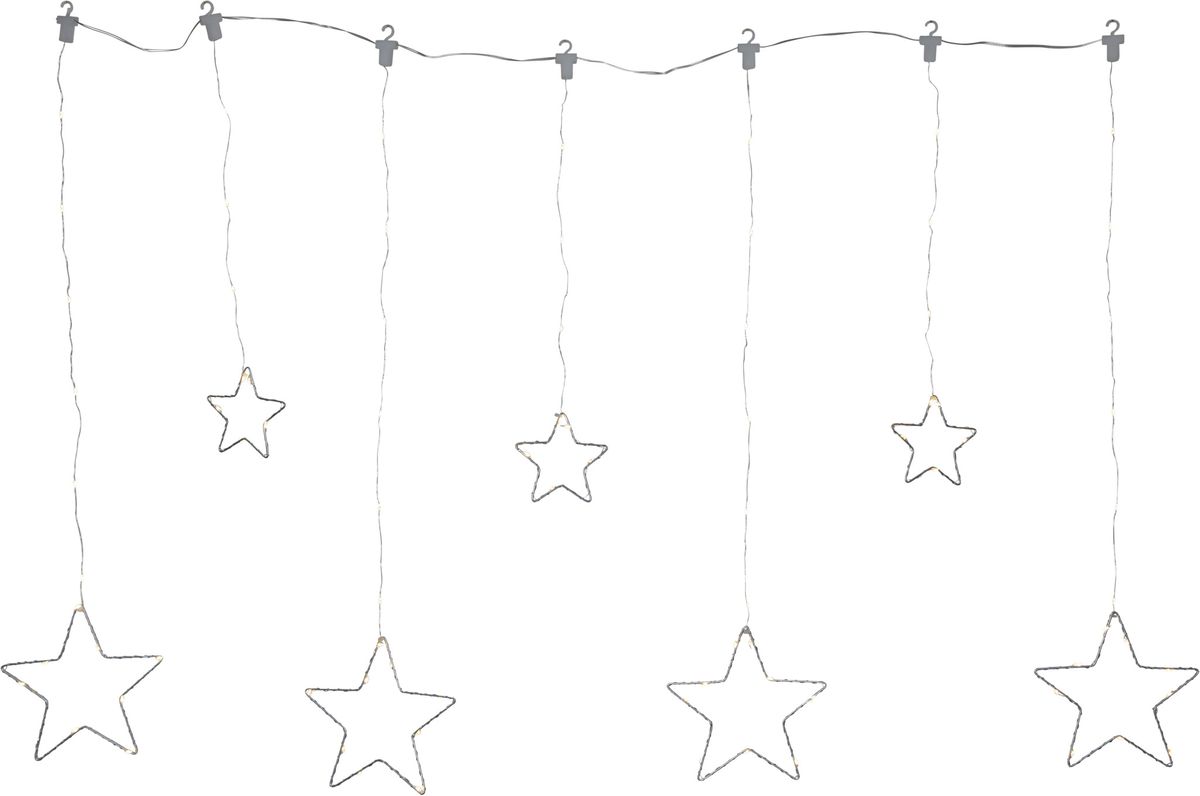 Vorhang Lichterkette Dew Drop Stars - IP20, Warmweiss, 84 LED