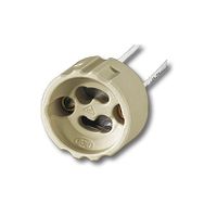 GU 10 Lampenfassung doppelt isoliert - Kupf. vernickelt 0,75 mm², Dopp. Iso. PTFE (max. 250° C), inkl. Aderendhülsen, L=150 mm, VPE180