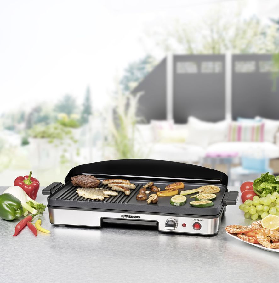 Tischgrill BBQ 2003 - Tischgrill BBQ, Edelstahl/schwarz, 1900W