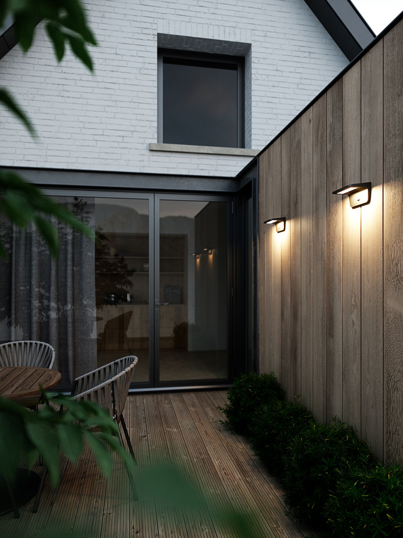 Agena, Wandleuchte, Solar, Schwarz - LED Modul, 5W ,IP44