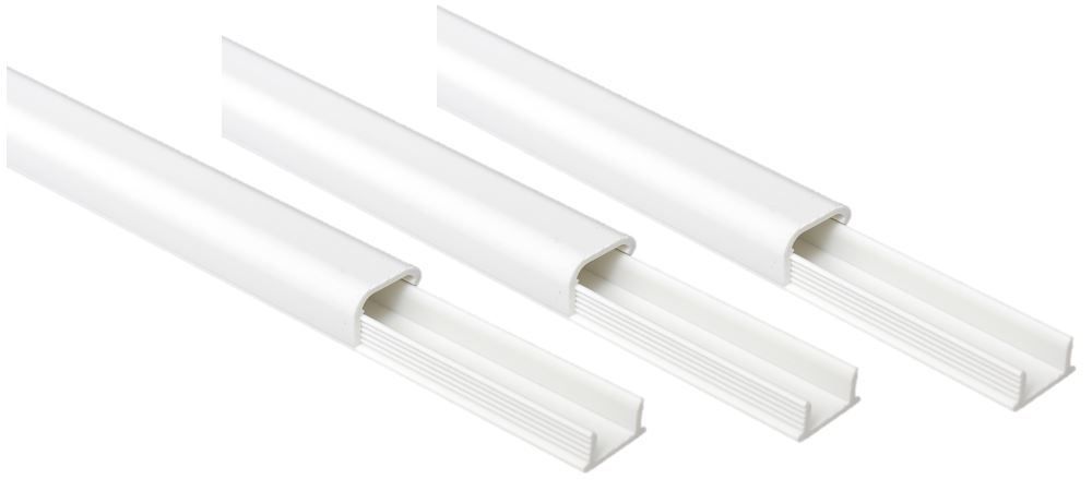 Kabelkanäle 14x10mm - 3 Stück à 1m, 14x10mm, selbstklebend, weiss, streichbar