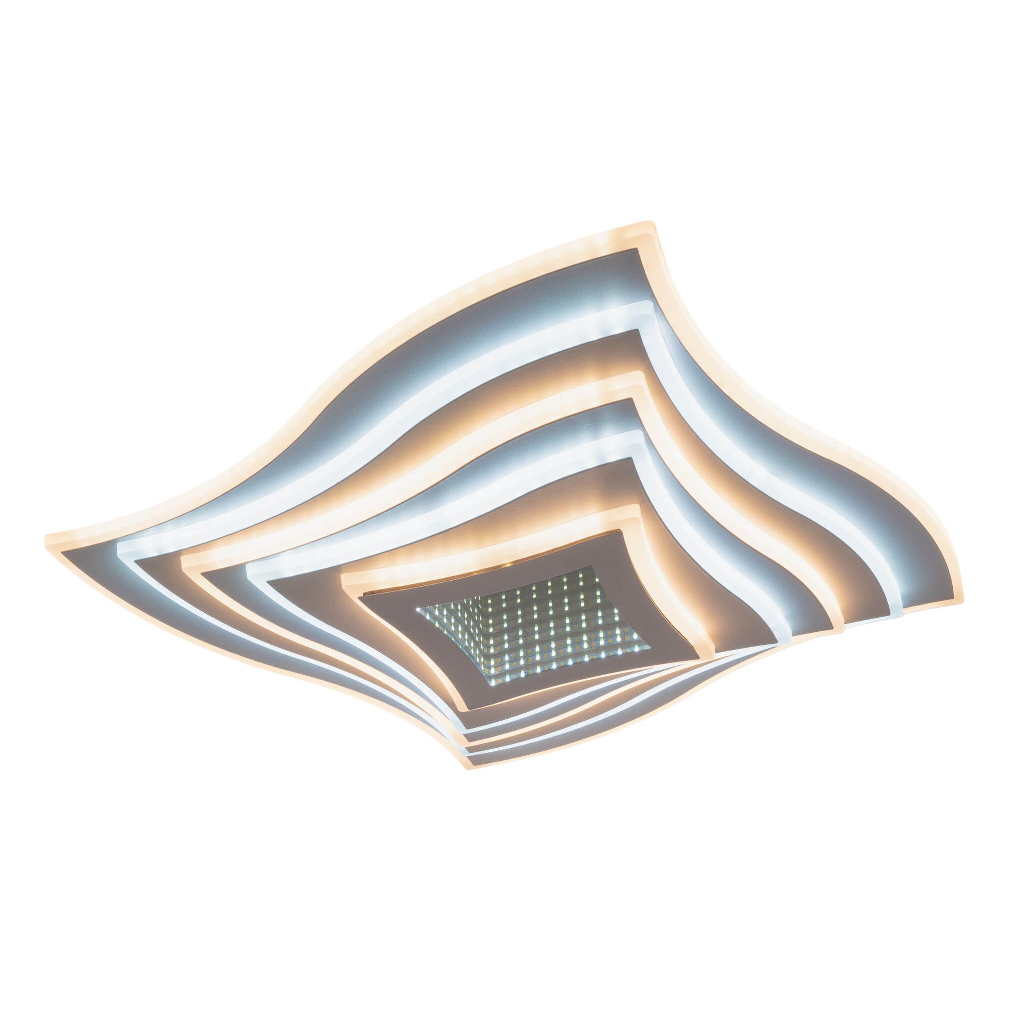 LED-CCT Deckenleuchte  FEVORIA  inkl. 3D-Effekt L/B: 50cm sandweiß - IP20, LED-Modul, Weiss