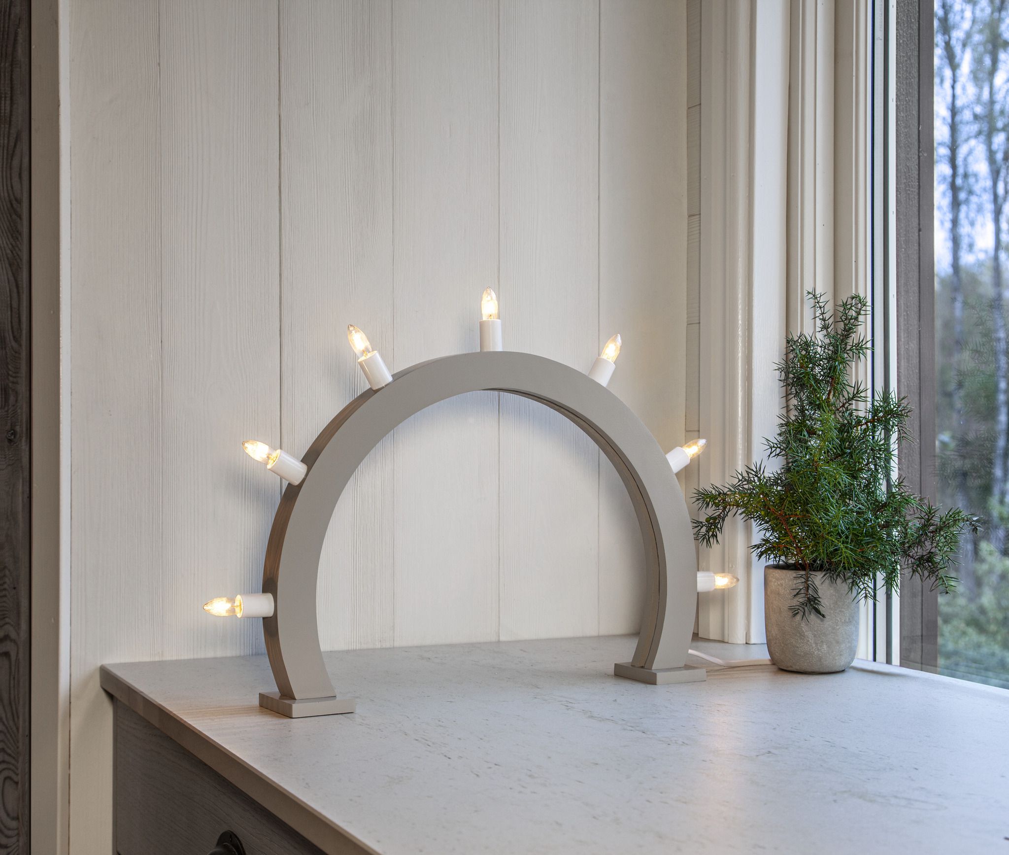 Kerzenleuchter CRISP - IP20, Beige, Kaltweiss