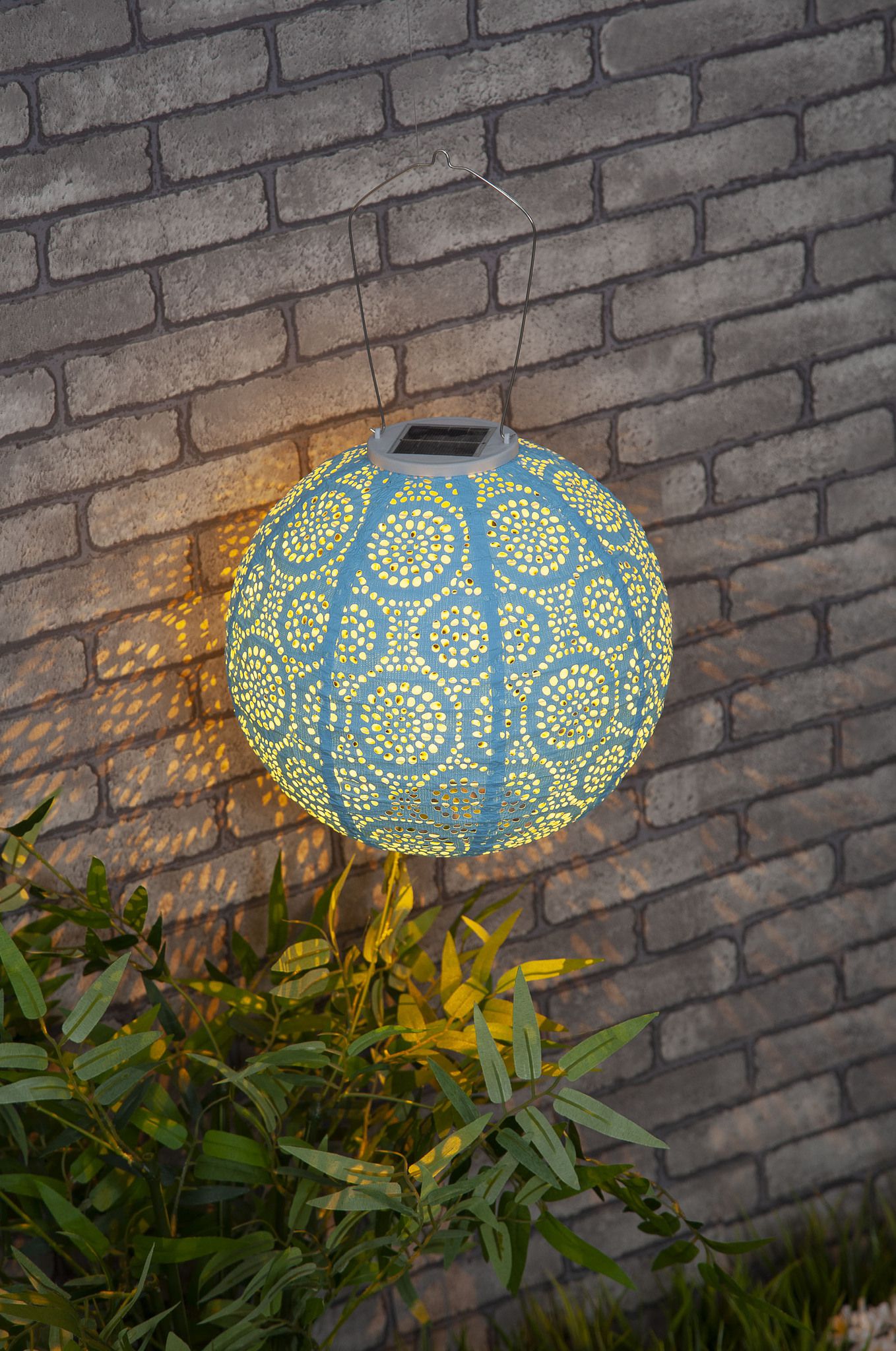 Solar Laterne Tyvek Blau ø25cm - Warmweiss, LED, IP44, 1800K, , VE 20