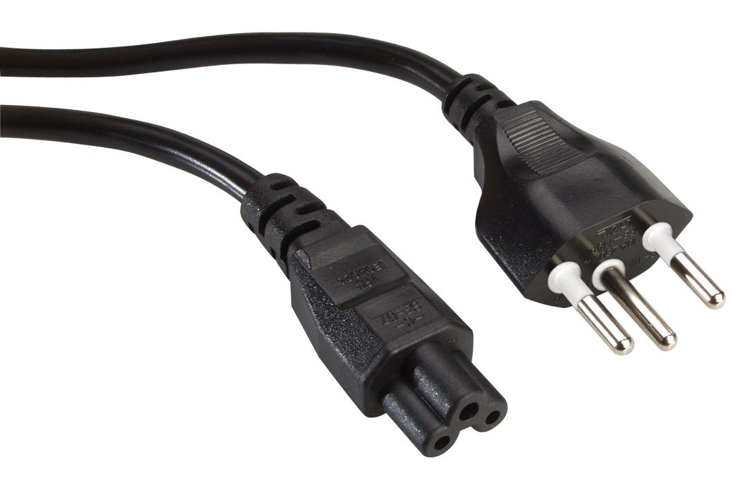 Câble d'alimentation du dispositif 1.8m - 1.8m, T12 - C5, schwarz, H05VV-F 3G0.75mm2